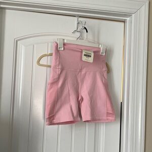 Fabletics High Waist On the Go 6” Pink Shorts